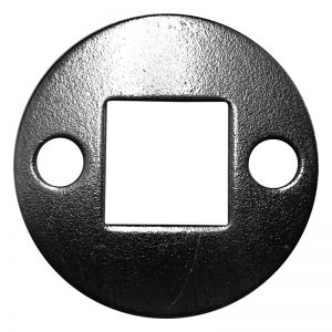 EPL2BN 1 3/8"RD. PLATE WITH 1/2" SQ CENTER HOLE & TWO 7/32"RD. HOLES, 3/32" THICK - BRUSHED NICKEL