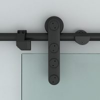 SSDS111-single-sliding-glass-door-kit-wall-mount-black-stainless-steel