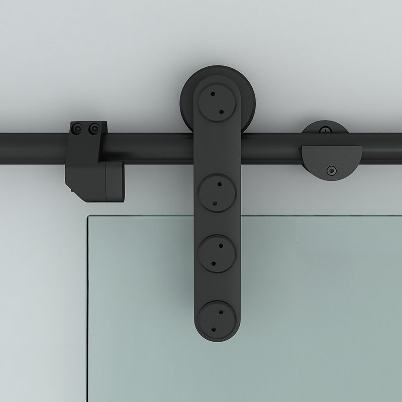 SSDS111-single-sliding-glass-door-kit-wall-mount-black-stainless-steel