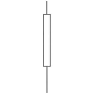 PSM1  1/2"SQ. WIDE SINGLE RECTANGLE MODERN SOLID BALUSTER 3 7/8" x 44" - BARE