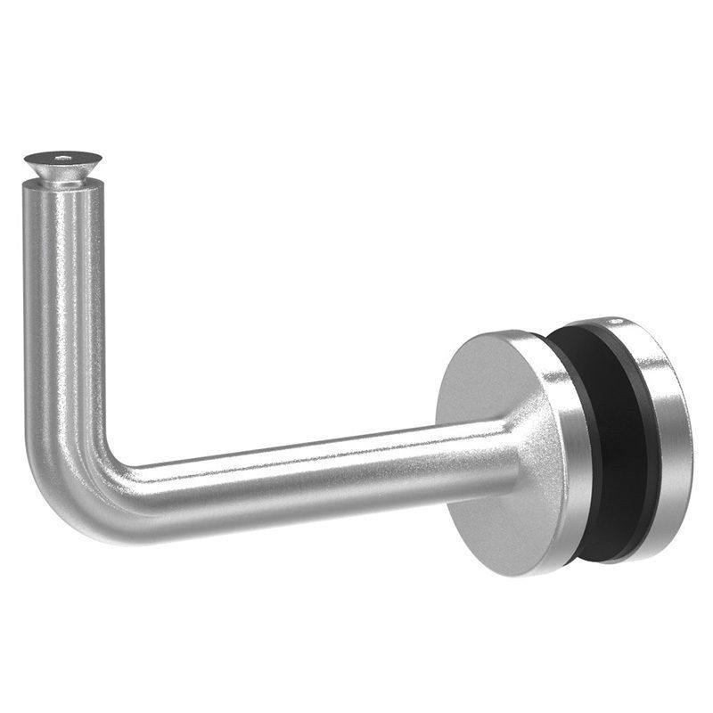 ROUND FIXED STAINLESS OFF-THE-GLASS HANDRAIL BRACKET - STANDARD WELDED